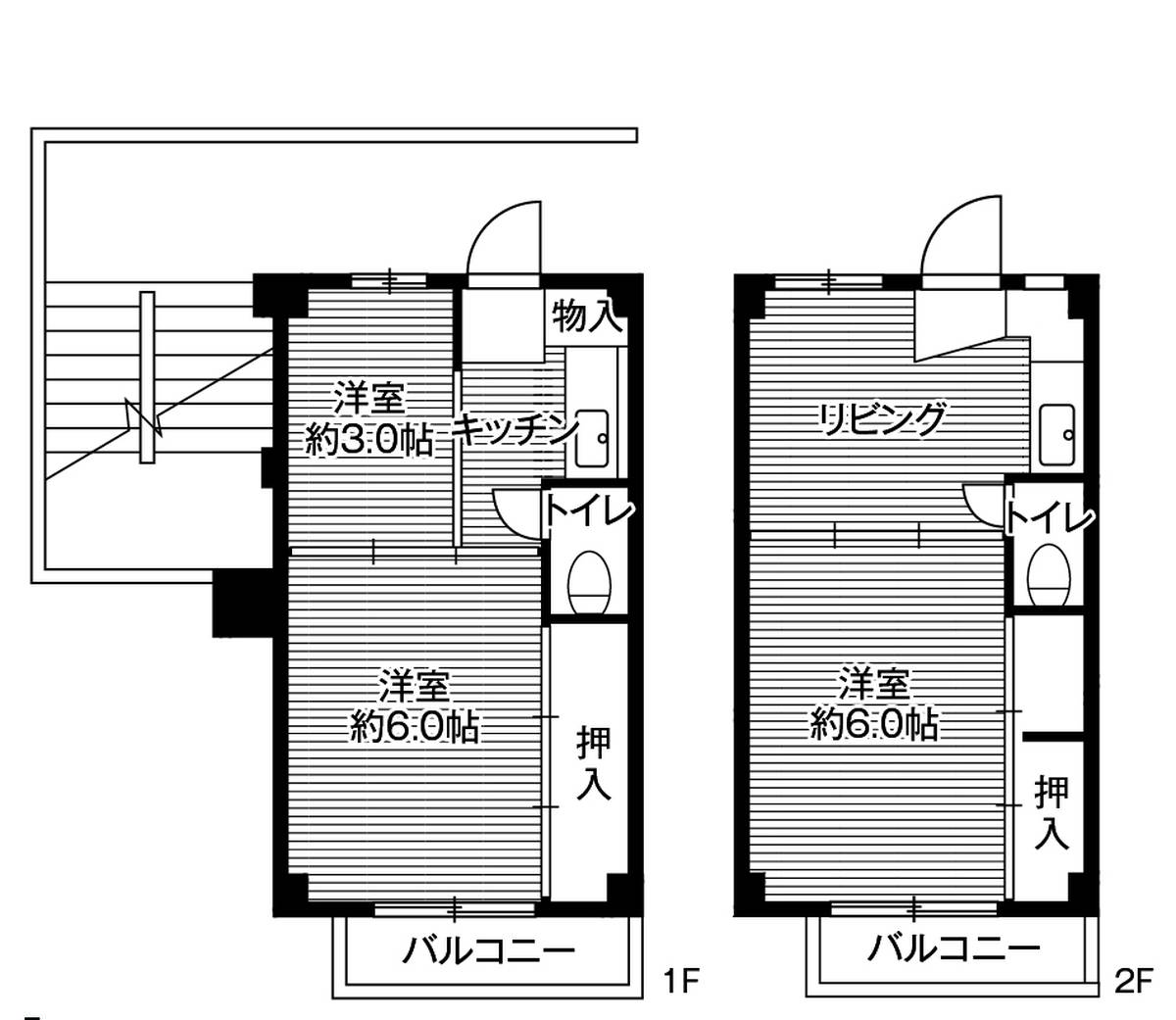 Sơ đồ phòng 3DK của Village House Futawa ở Funabashi-shi