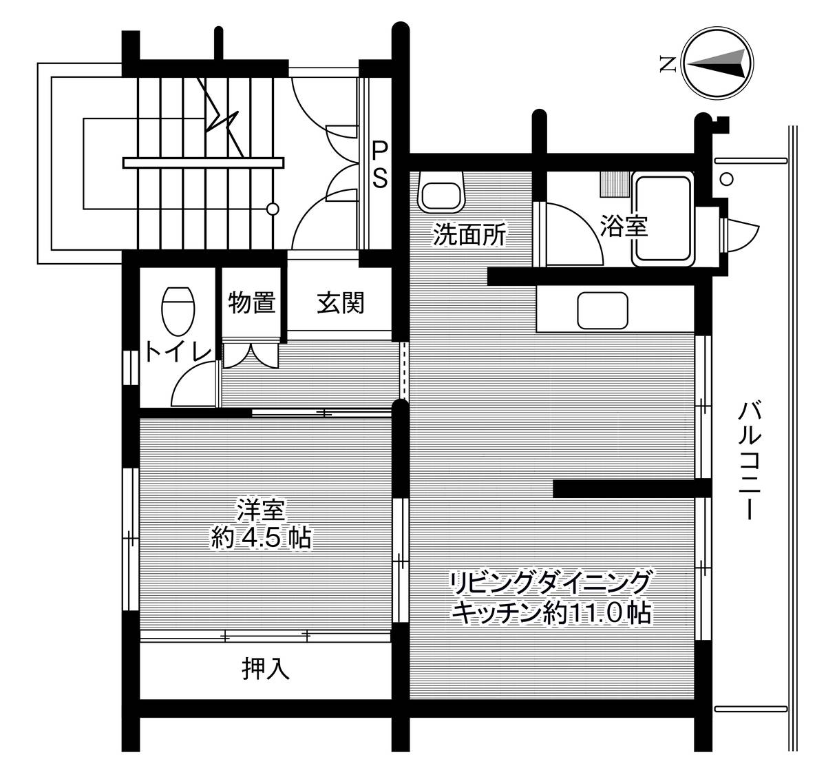 糸満市ビレッジハウス阿波根の間取り図2DK