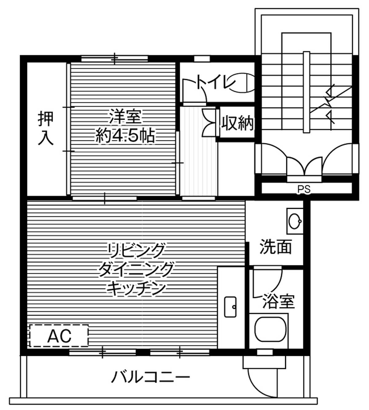 1LDK floorplan of Village House Ashikaga Hajika in Ashikaga-shi