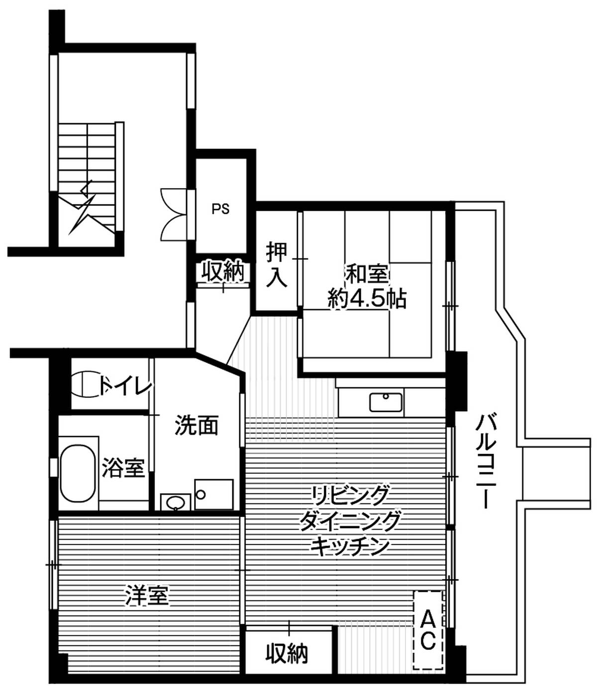 Sơ đồ phòng 2LDK của Village House Wakakusa ở Akita-shi