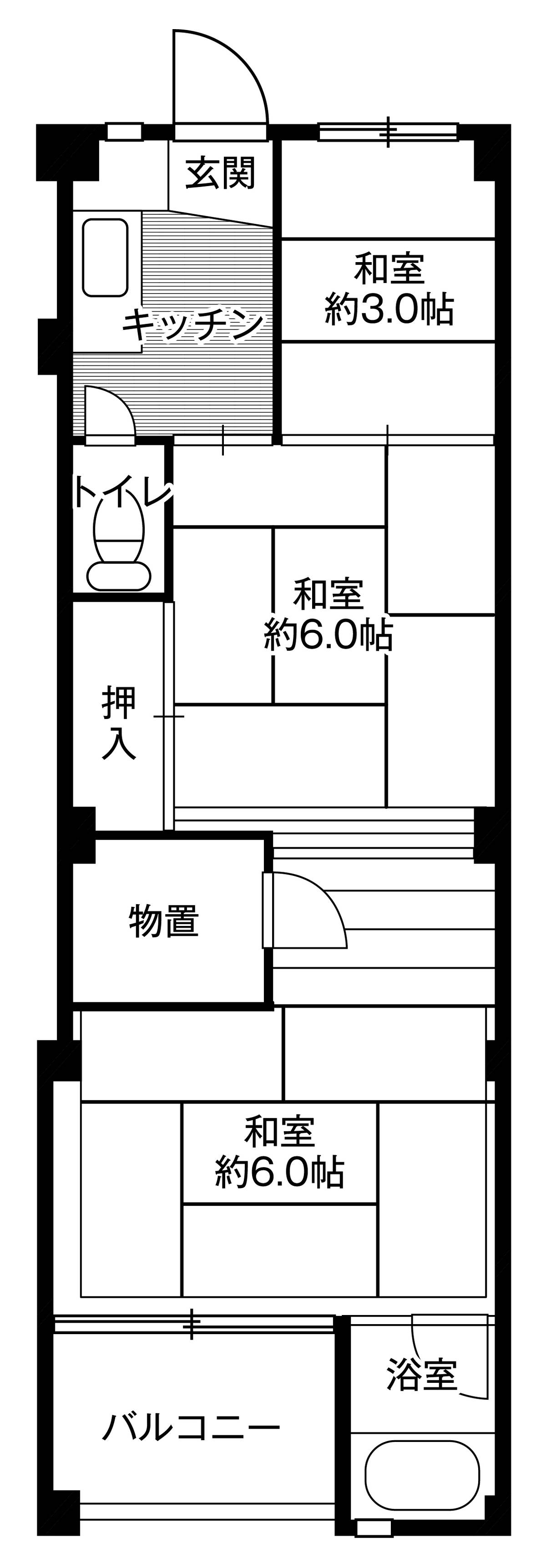 3K floorplan of Village House Daiwa in Komaki-shi