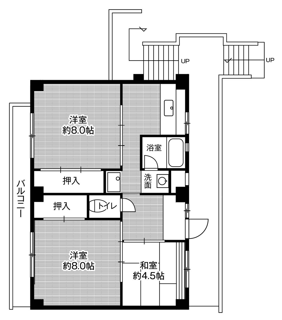 3DK denah lantai Village House Shimogoi di Toyohashi-shi