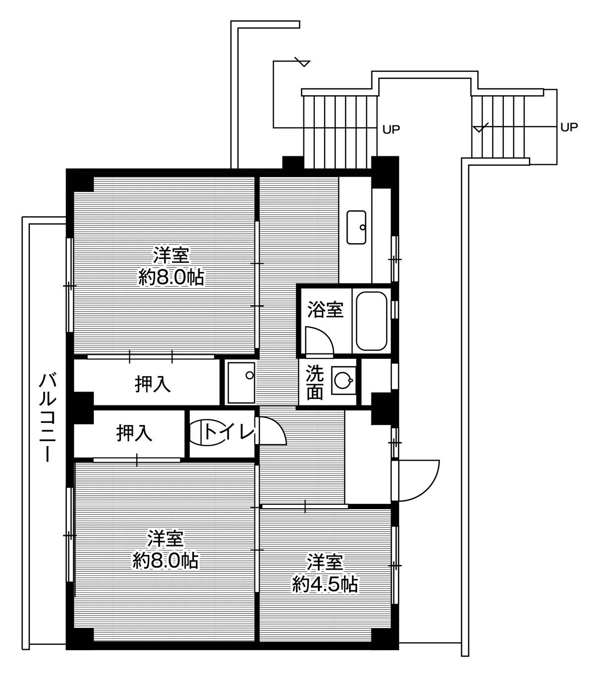 Sơ đồ phòng 3DK của Village House Shimogoi ở Toyohashi-shi