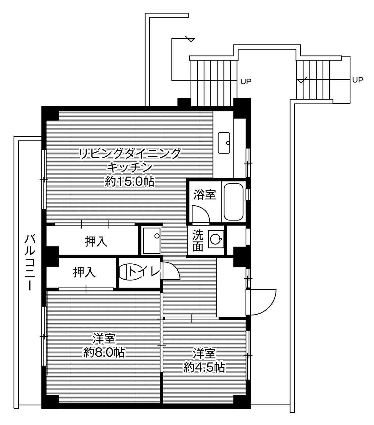 位于豊橋市的Village House 津田的平面图3DK