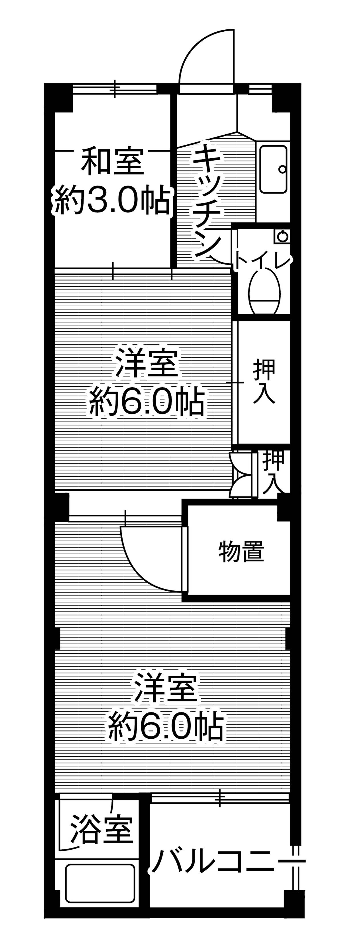 2DK Hatsukaichi-shi ရှိ Village House Shimosarachi ၏ အခန်းဖွဲ့စည်းပုံ