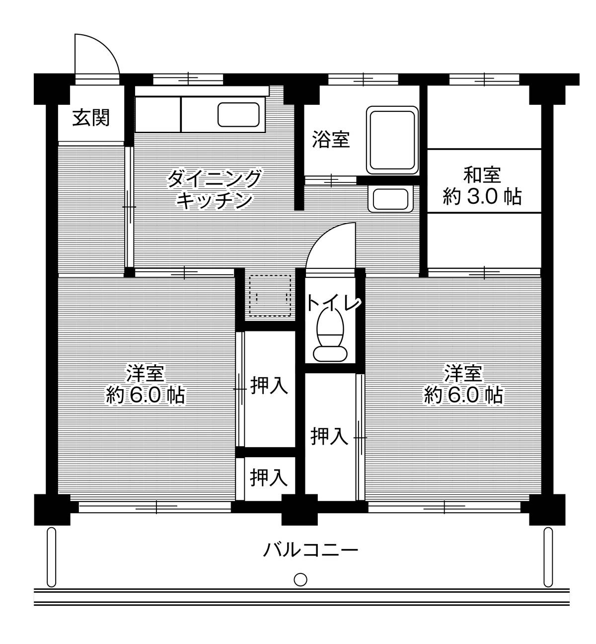 3DK floorplan of Village House Kitayama in Seto-shi