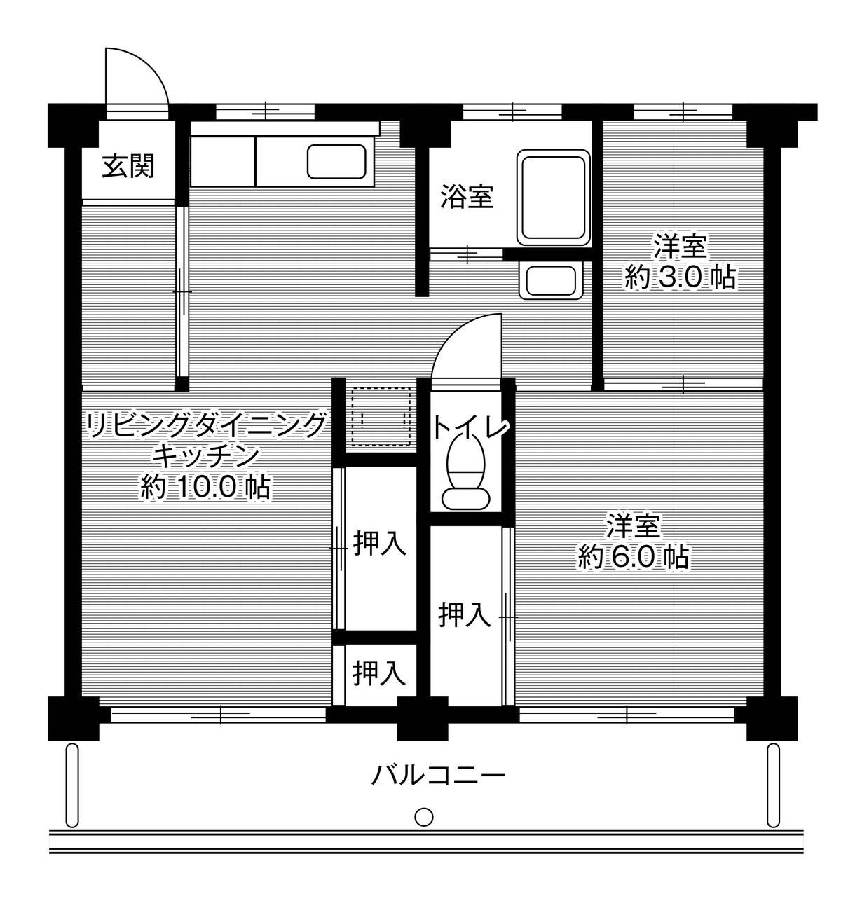 2LDK floorplan of Village House Taniguchi in Chita-gun