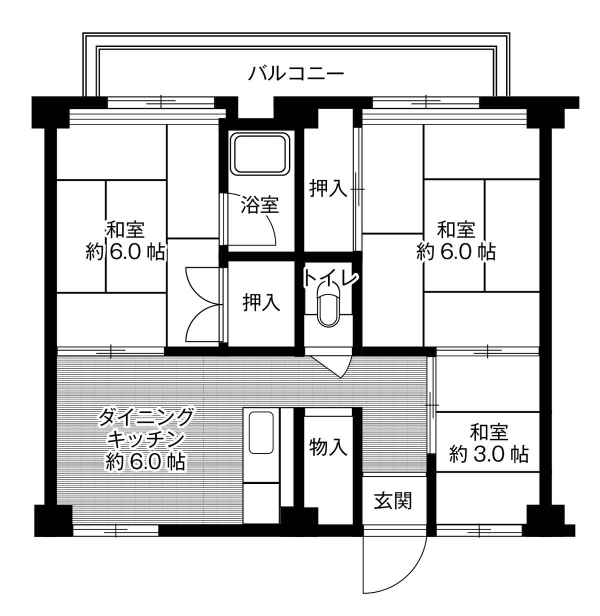 Sơ đồ phòng 3DK của Village House Higashi Futami ở Akashi-shi