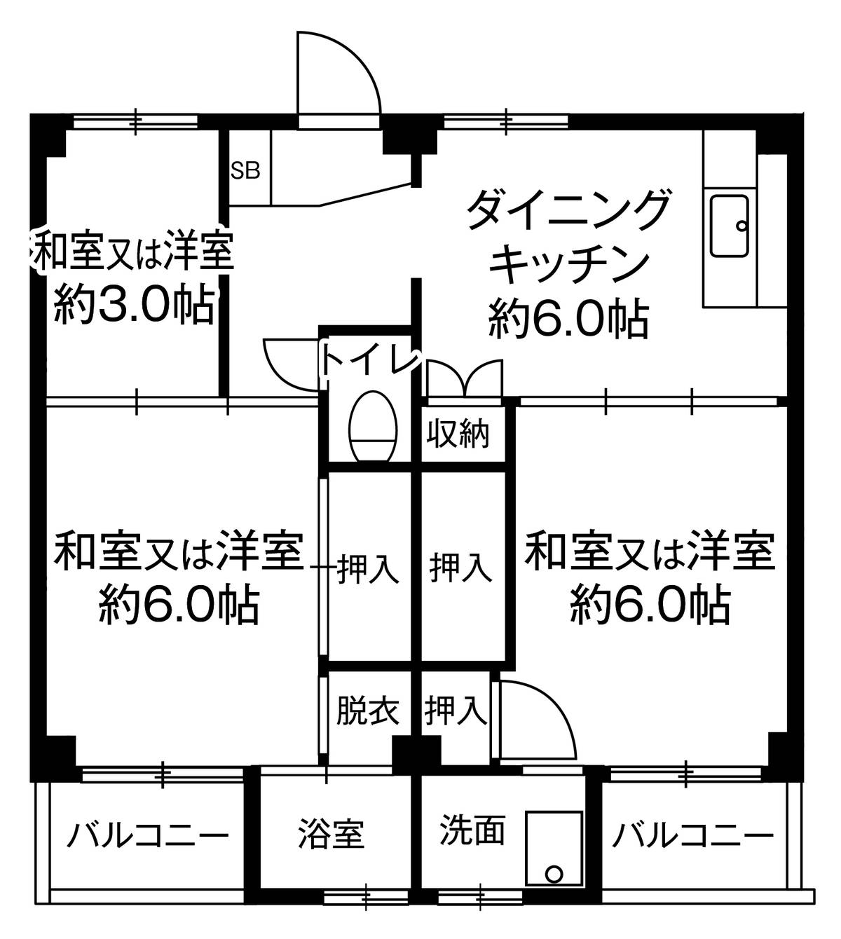 Hatsukaichi-shi मा Village House Shimosarachi को 3DK फ्लोरप्लान