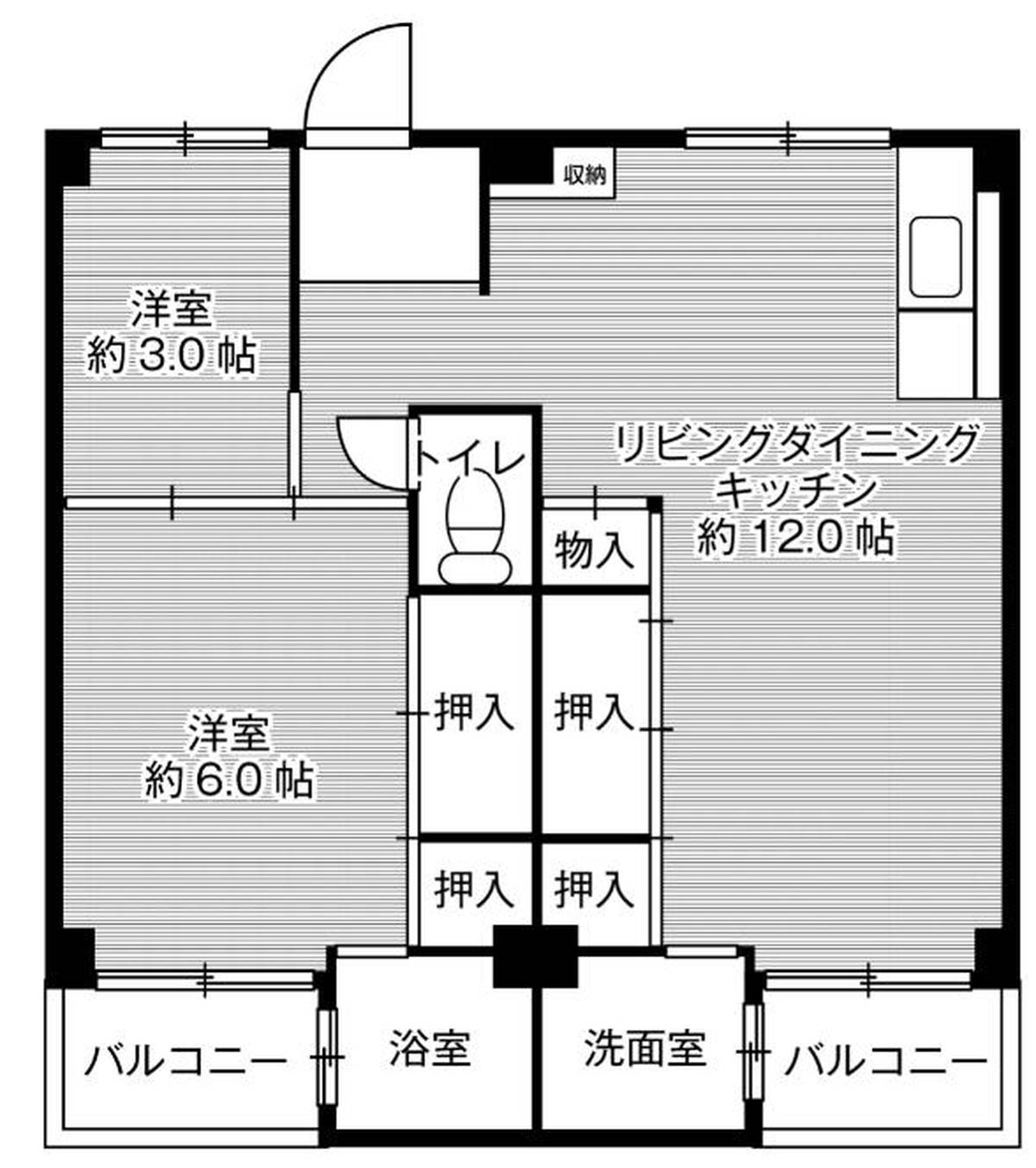 2LDK floorplan of Village House Fuseya in Izumi-shi