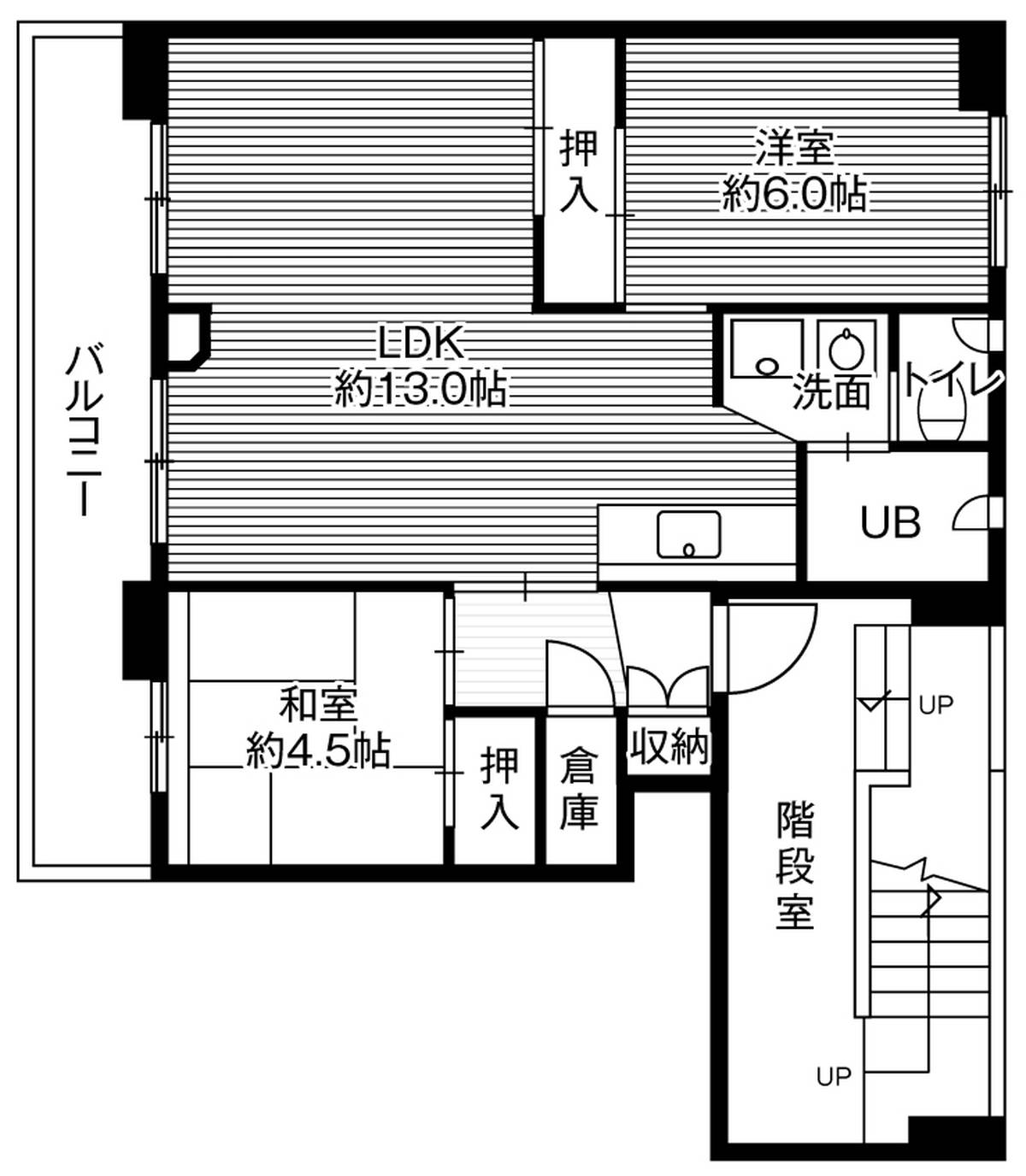 Sơ đồ phòng 2LDK của Village House Taisei ở Obihiro-shi