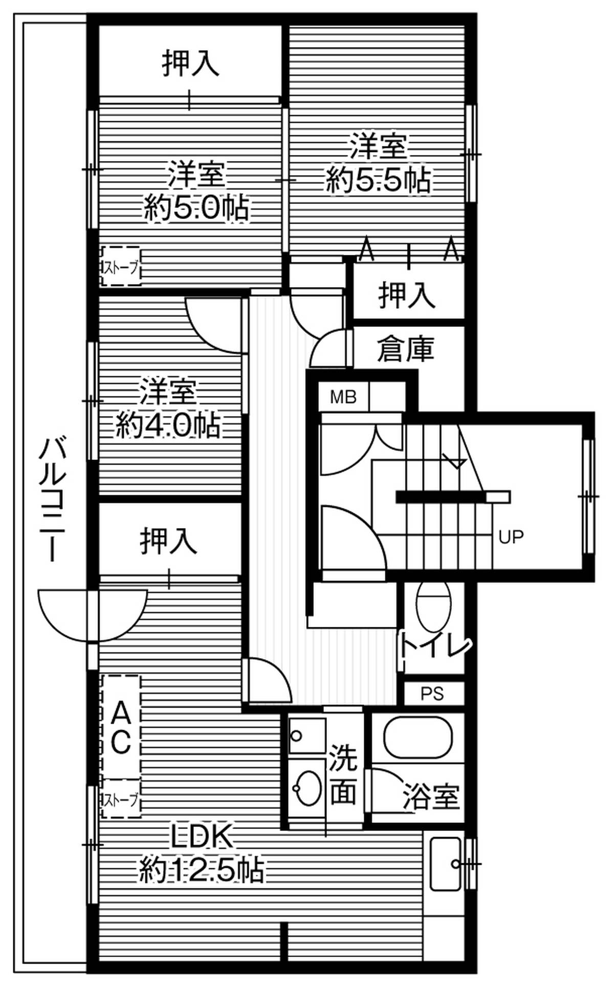 位于旭川市的Village House 春光的平面图3LDK