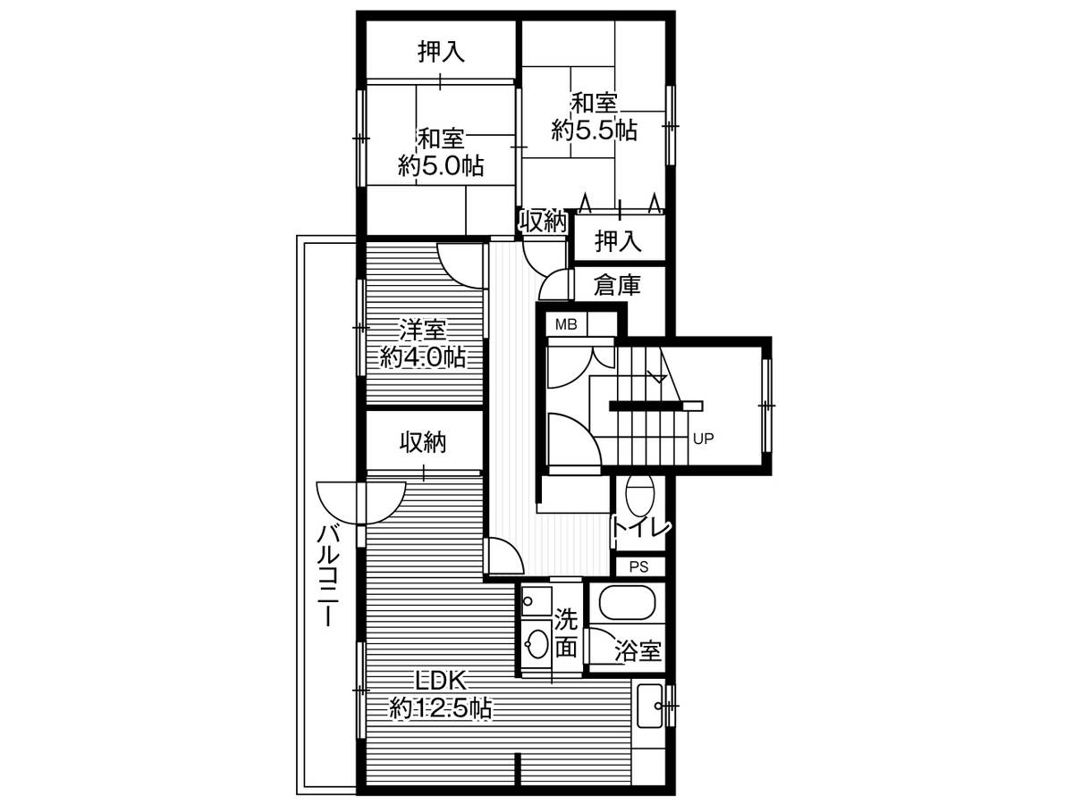 3DK floorplan of Village House Otanoshike in Kushiro-shi