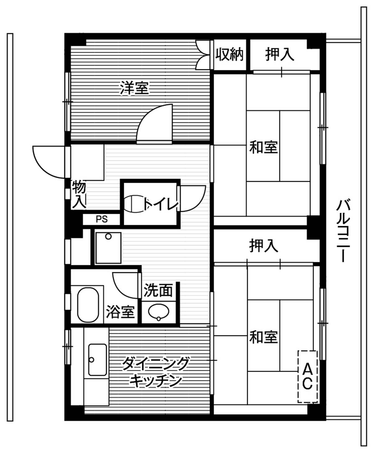 3DK floorplan of Village House Mukaeda in Ichihara-shi