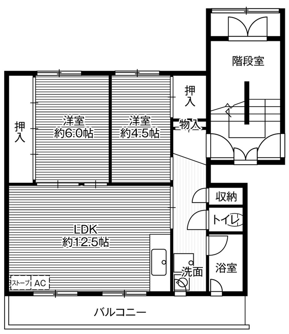 2LDK floorplan of Village House Kawazoe in Minami-ku