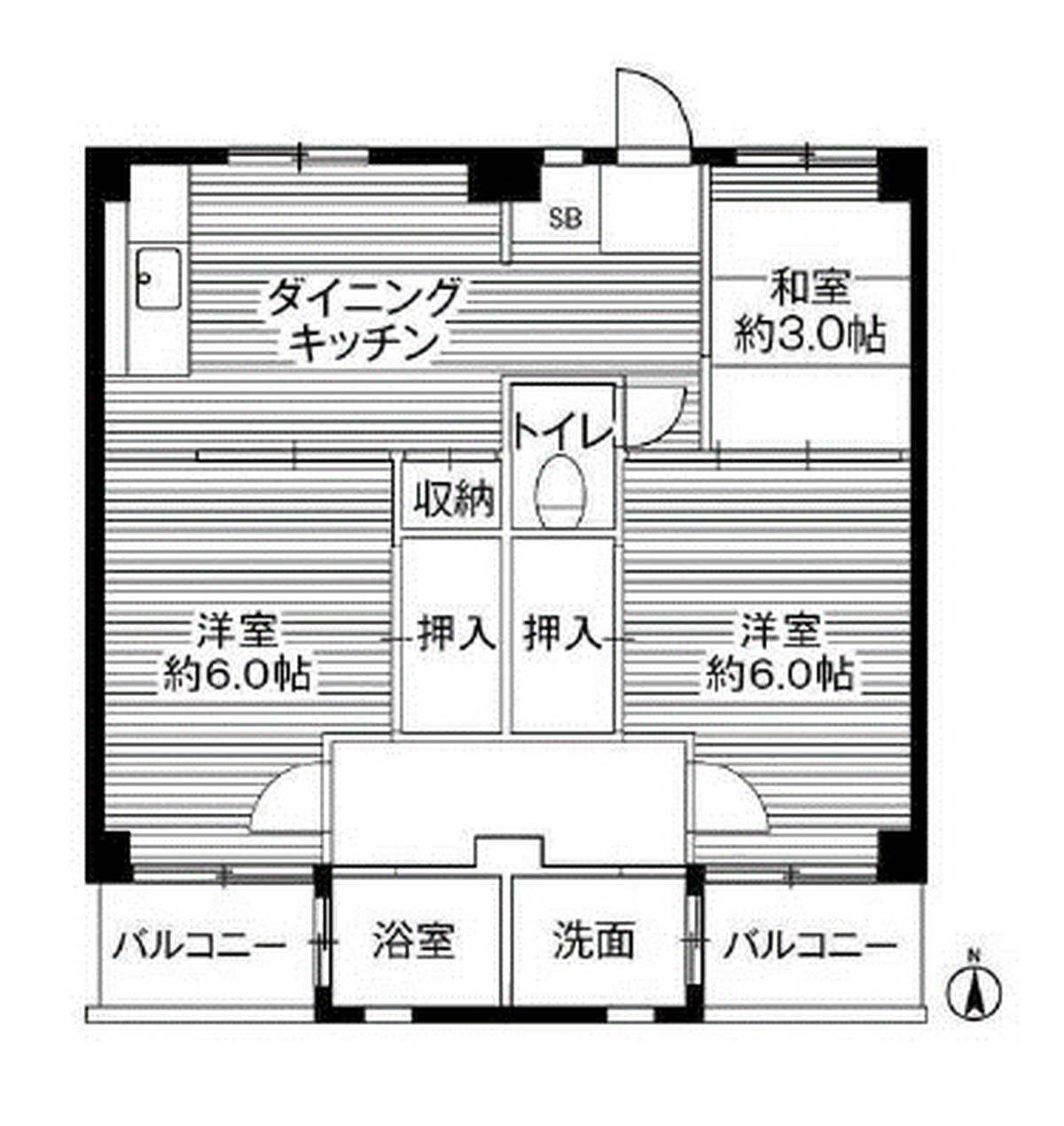 3DK floorplan of Village House Nakane in Hitachinaka-shi