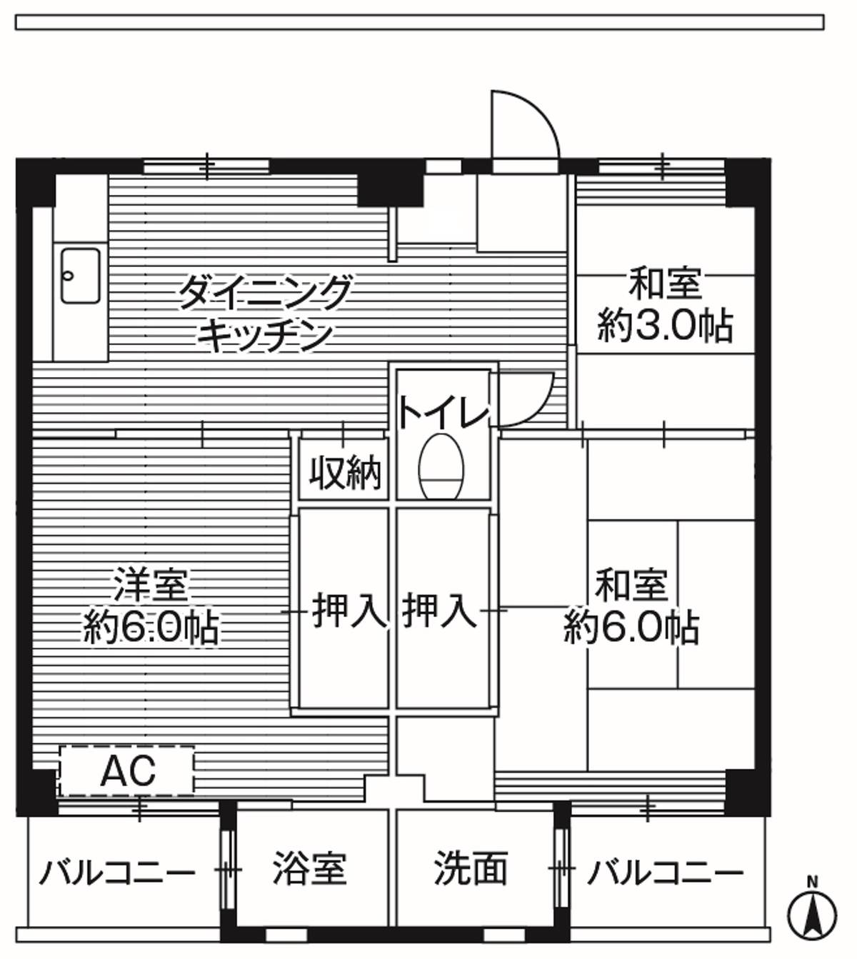 3DK floorplan of Village House Kameda in Koriyama-shi