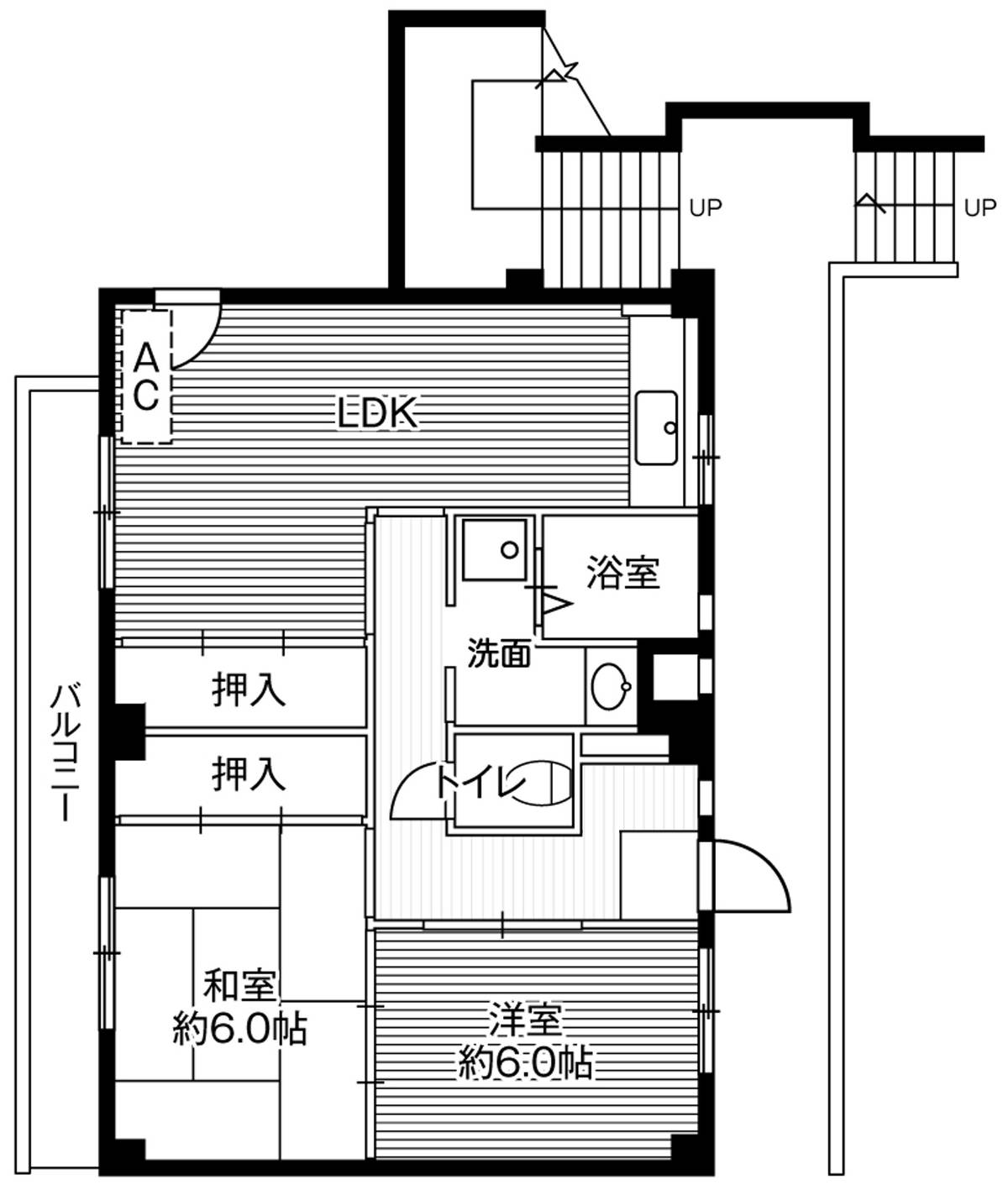 Sơ đồ phòng 2LDK của Village House Akita ở Akiruno-shi