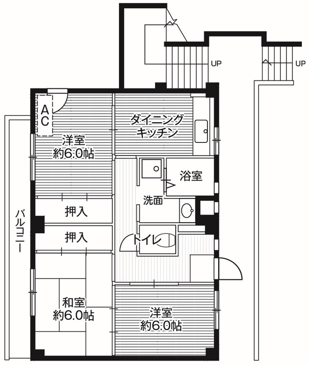 2LDK floorplan of Village House Chigusa in Hanamigawa-ku