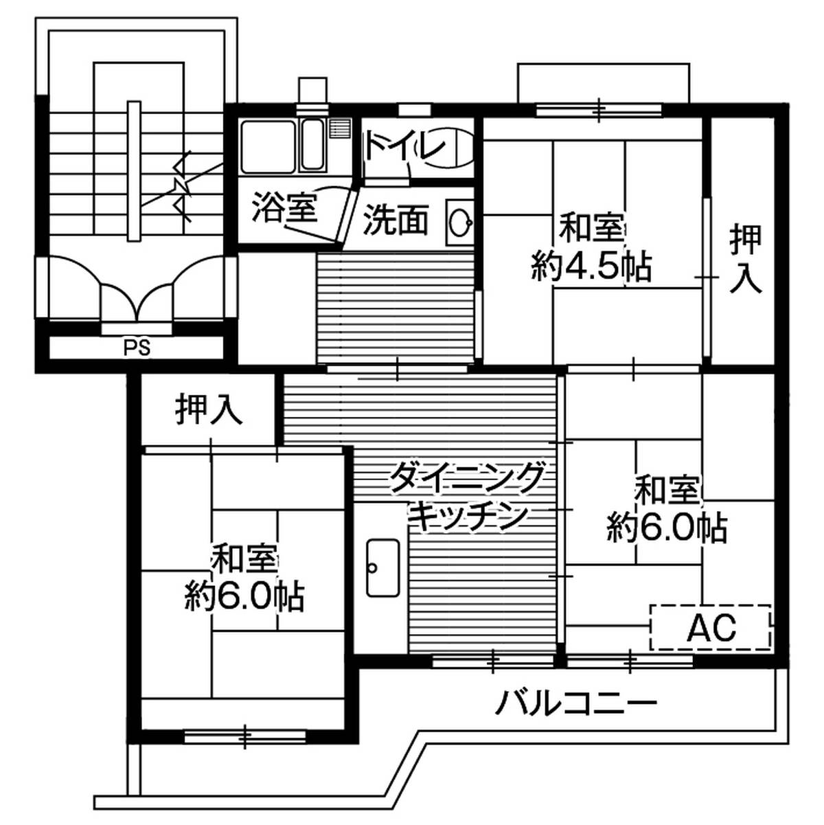 3DK denah lantai Village House Imura di Matsusaka-shi