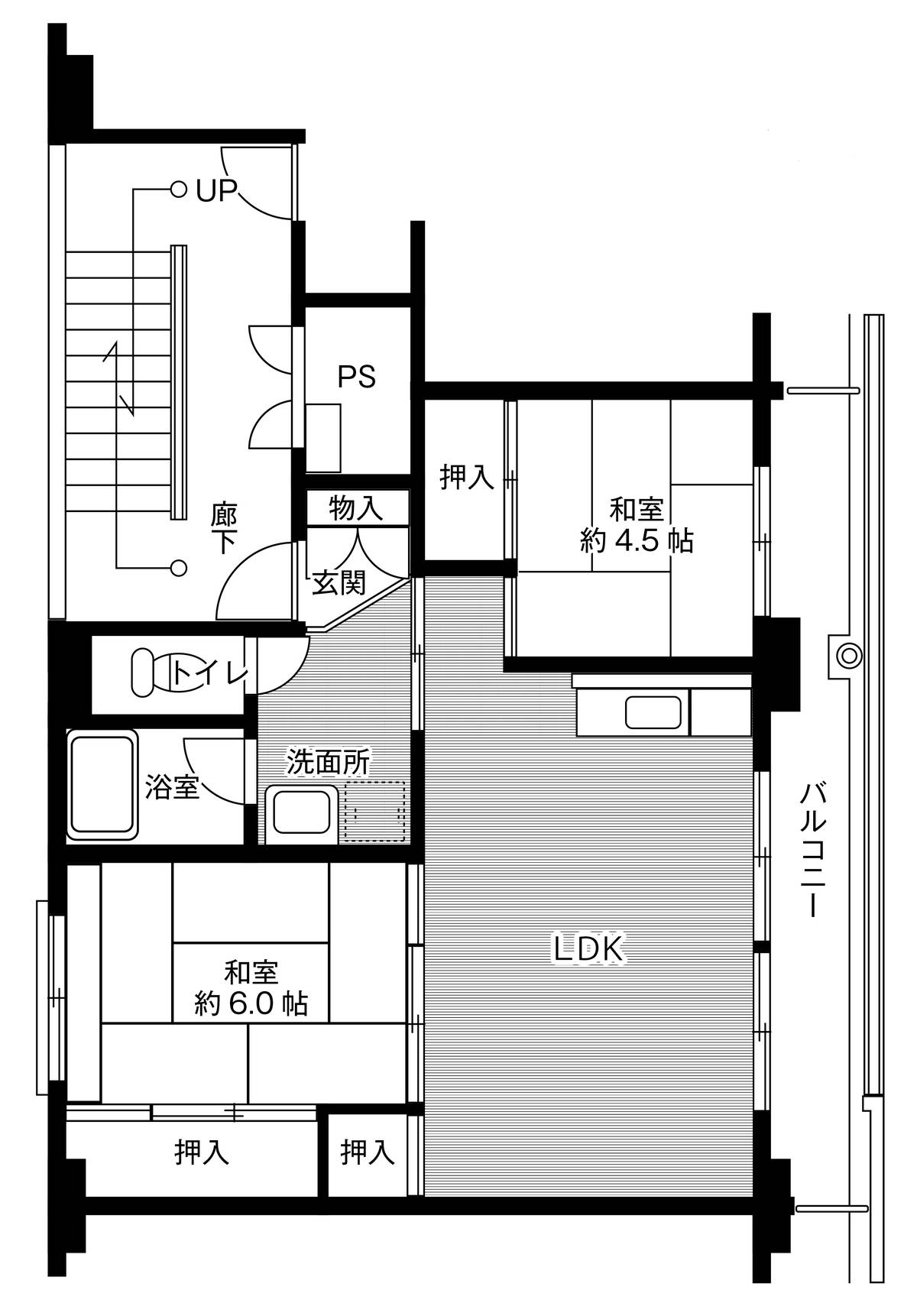 Sơ đồ phòng 2LDK của Village House Koushoku ở Chikuma-shi