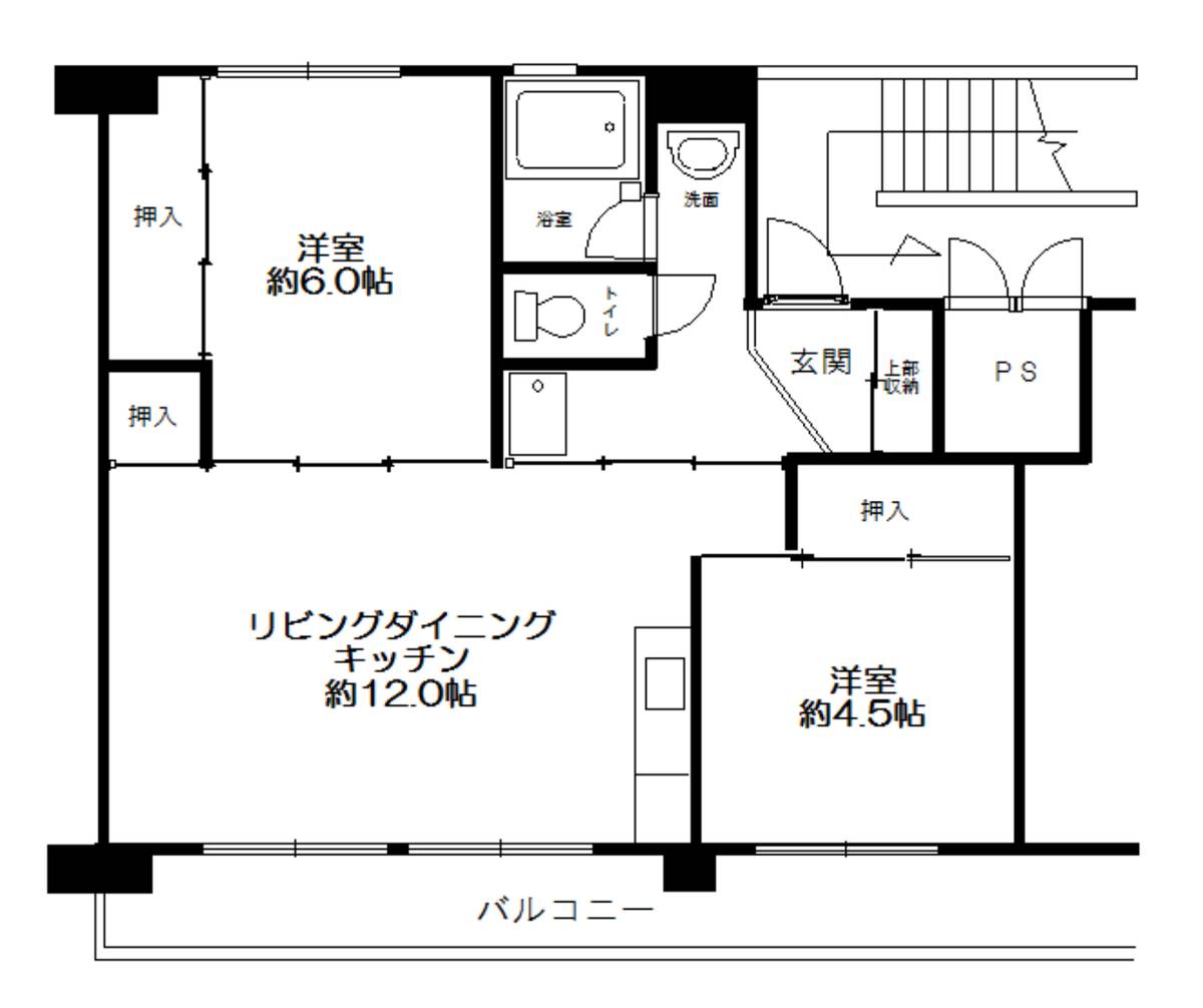 Sơ đồ phòng 2LDK của Village House Hiroshima Kusatsu ở Nishi-ku