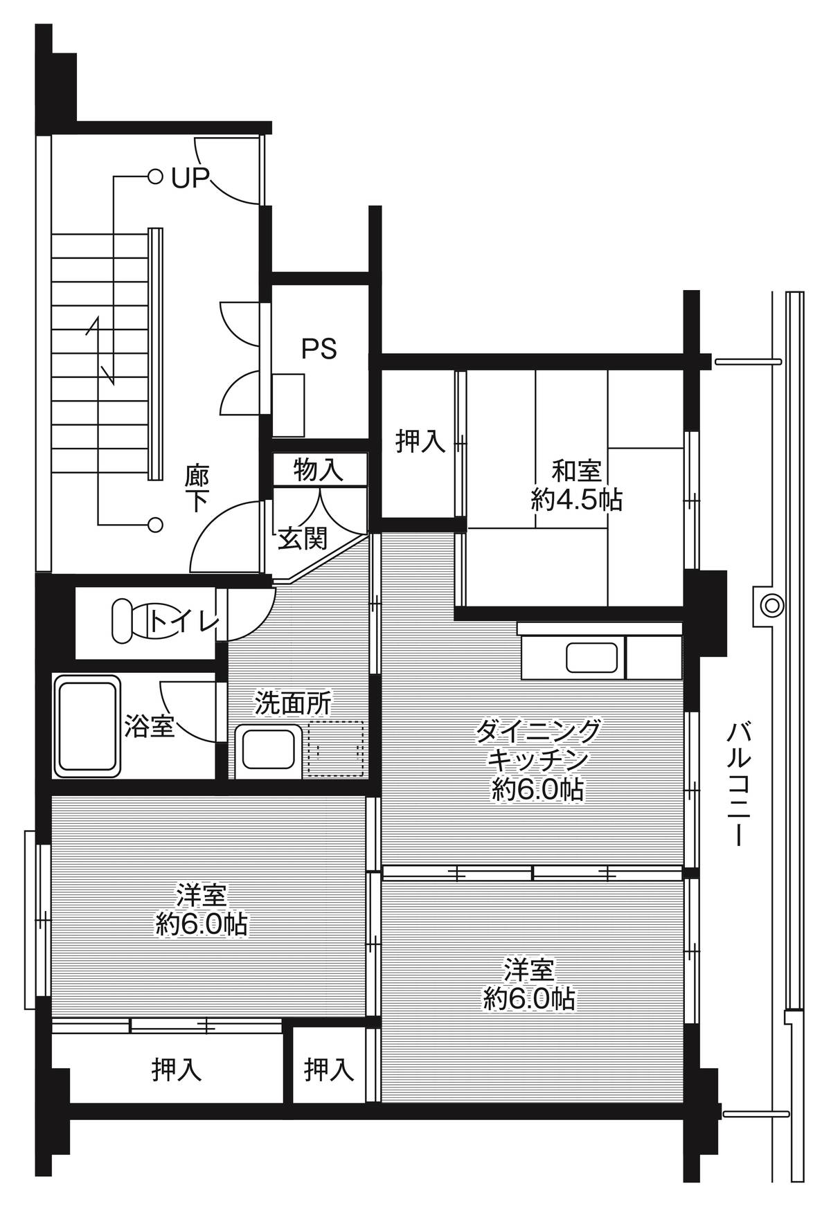 Sơ đồ phòng 3DK của Village House Koushoku ở Chikuma-shi