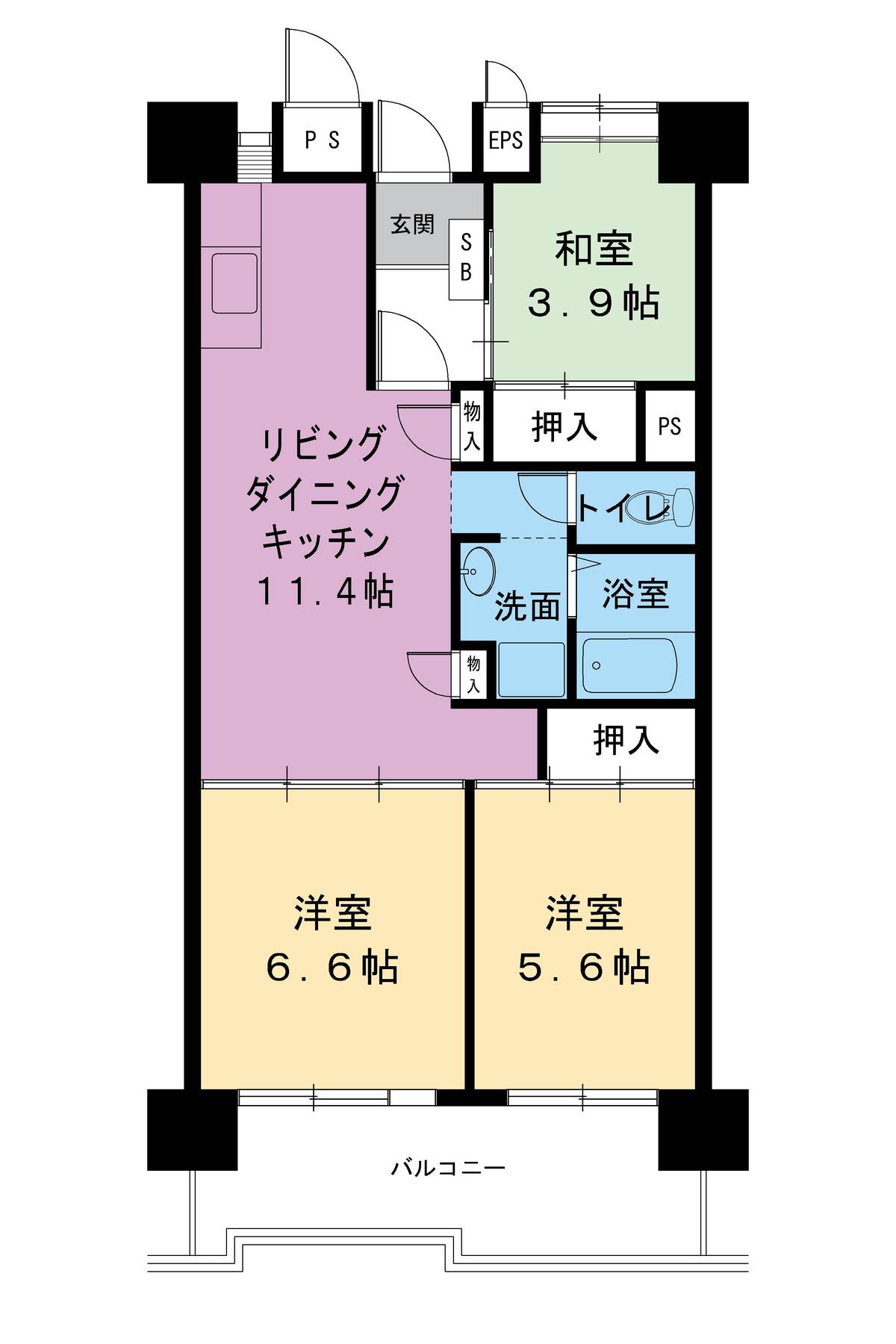 Planta 3LDK Village House Kounan Tower em Naka-ku