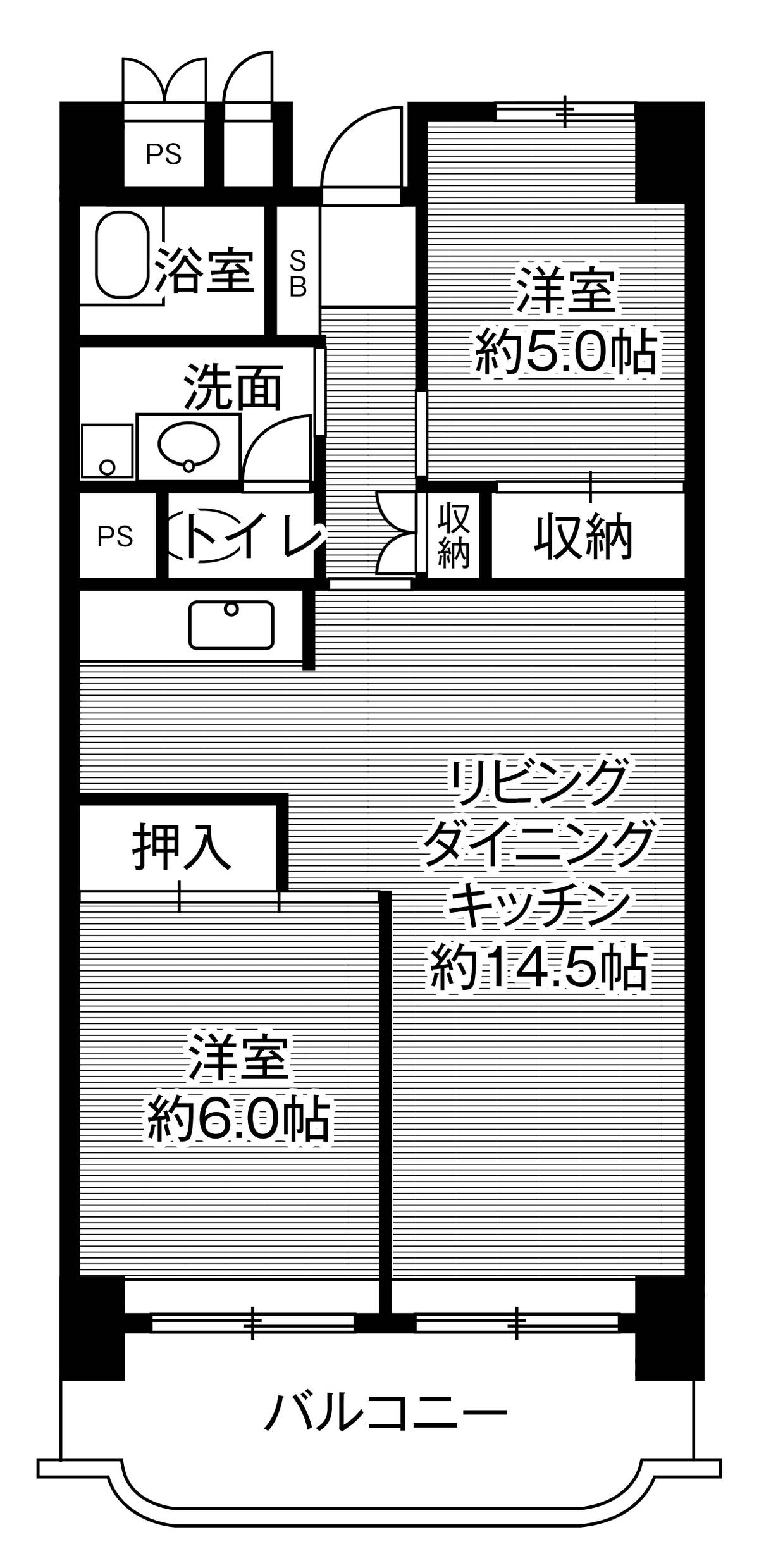 Sơ đồ phòng 3DK của Village House Gifu Tower ở Gifu-shi