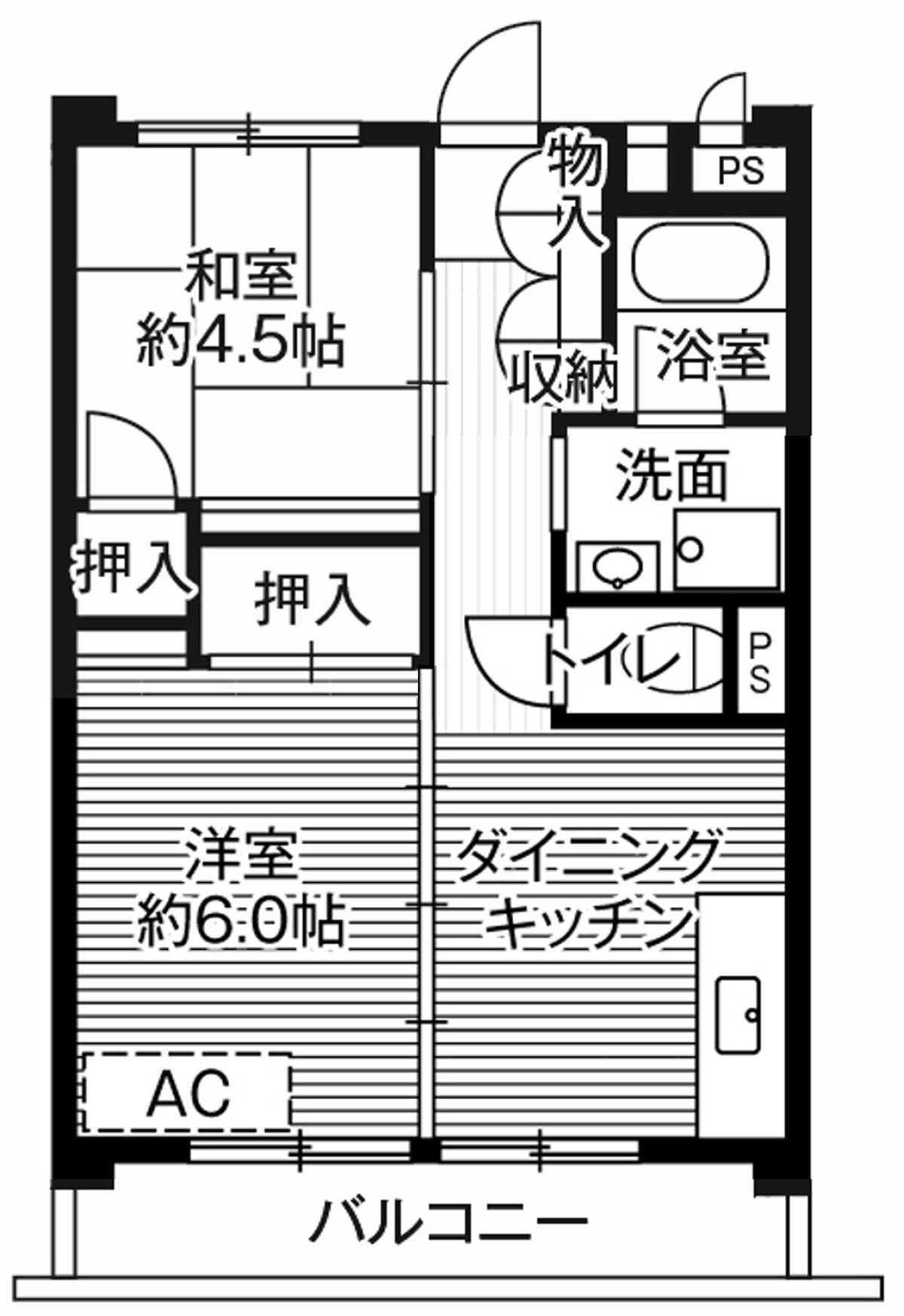 2DK Kawaguchi-shi ရှိ Village House Yanagisaki Tower ၏ အခန်းဖွဲ့စည်းပုံ