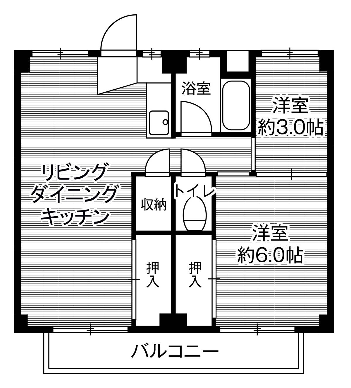 刈谷市ビレッジハウス野田の間取り図3LDK