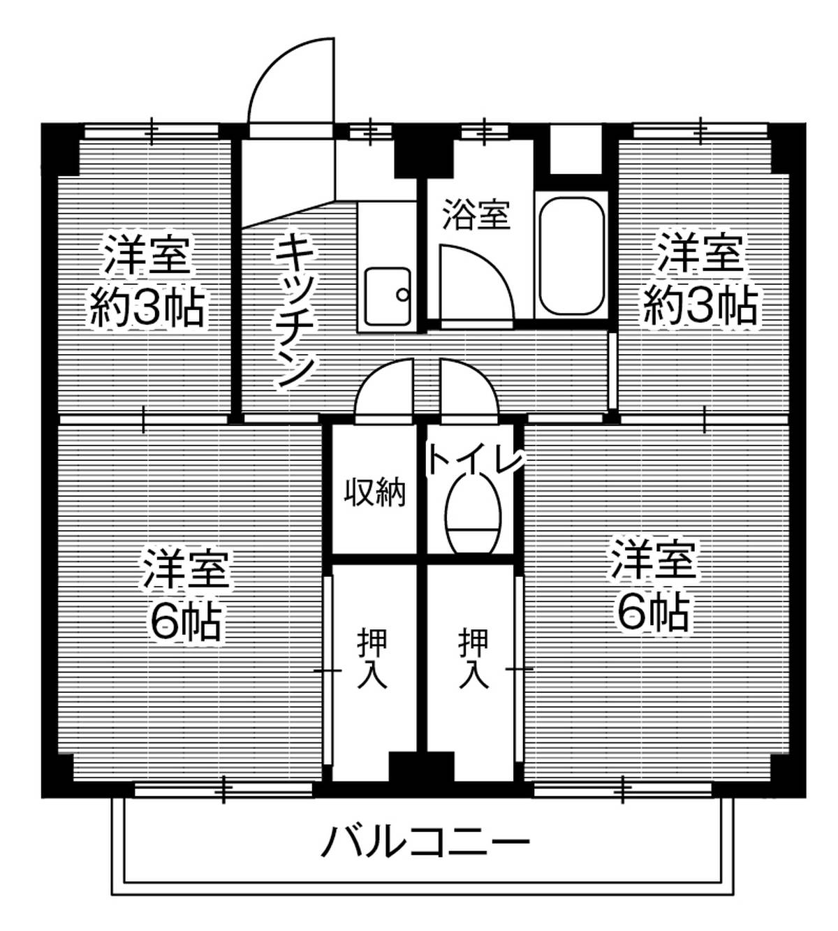 Sơ đồ phòng 4K của Village House Noda ở Kariya-shi