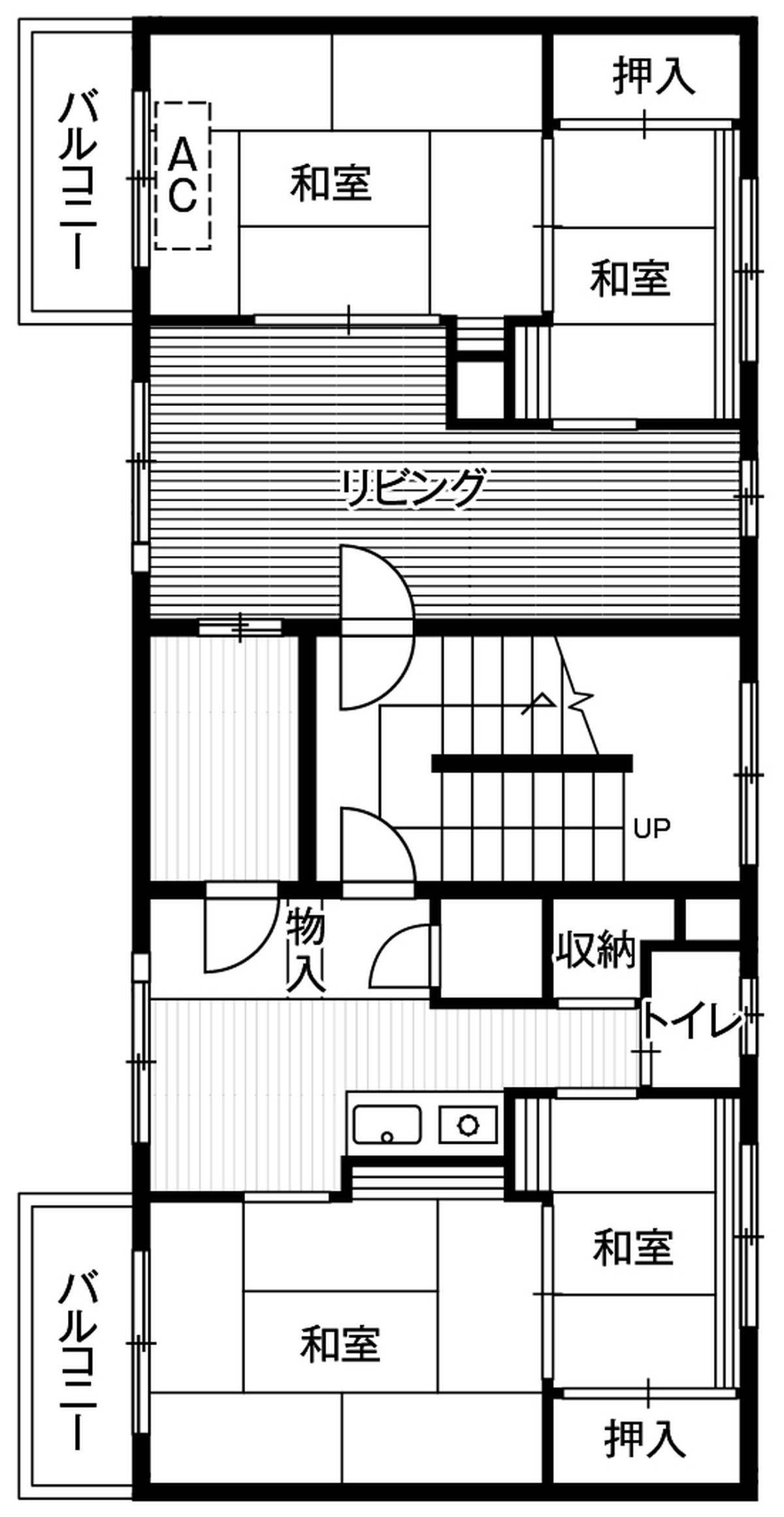 江別市ビレッジハウス野幌の間取り図4K