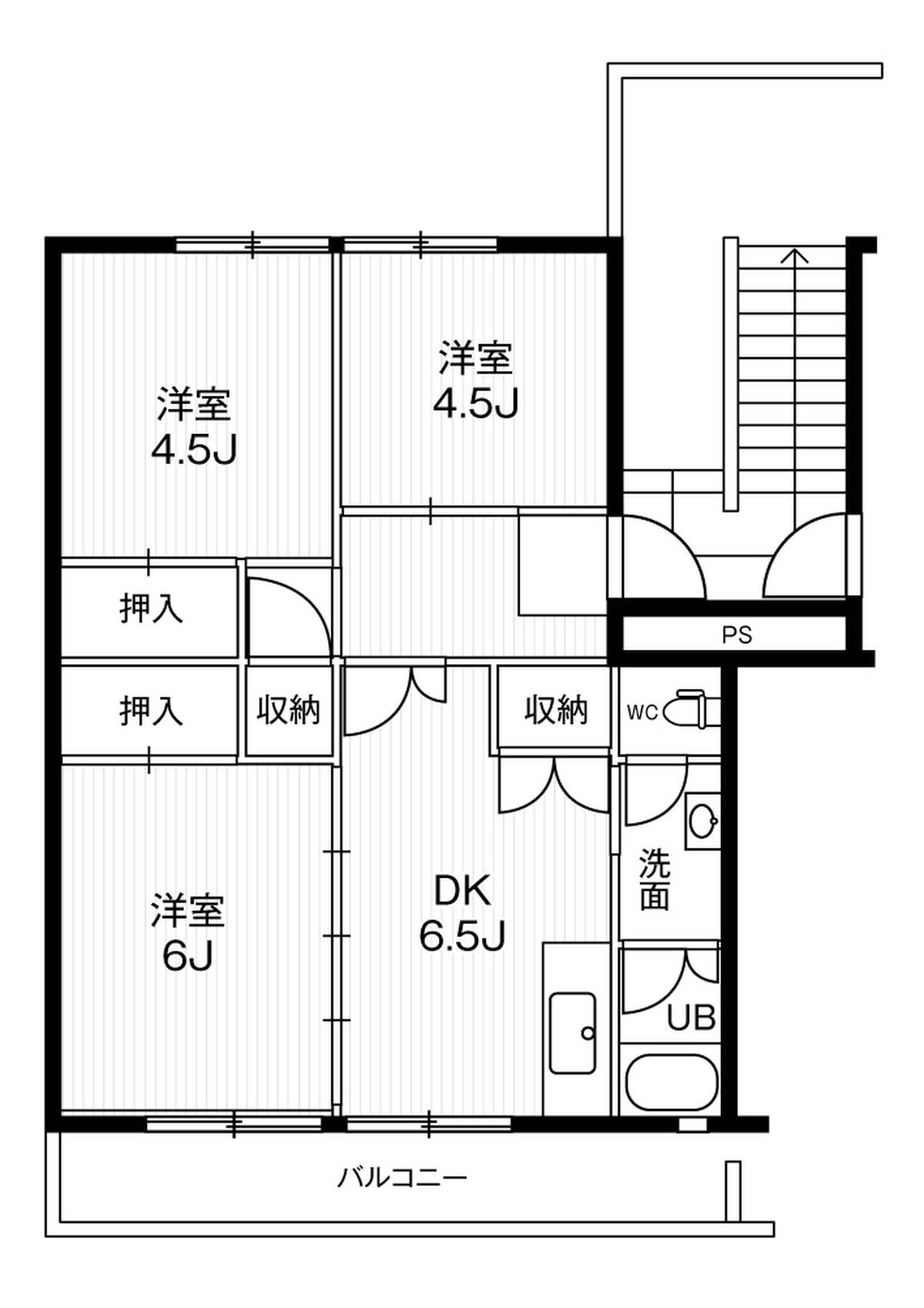 Sơ đồ phòng 3DK của Village House Inokuchi ở Inazawa-shi