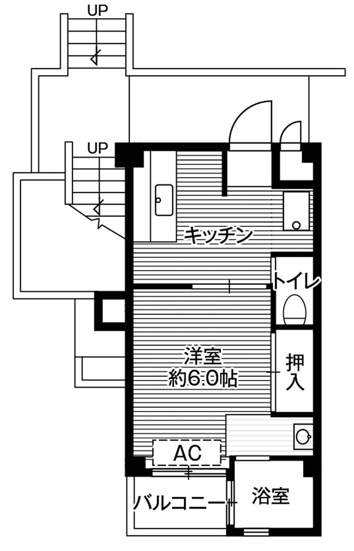 1DK floorplan of Village House Ageo in Ageo-shi