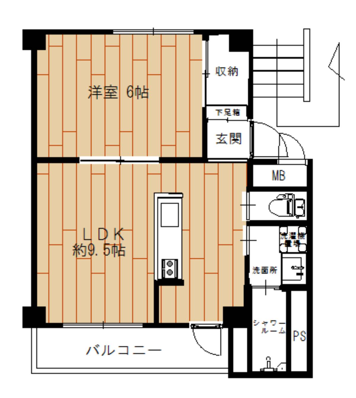Planta 1LDK Village House Mabi Dai 2 em Kurashiki-shi