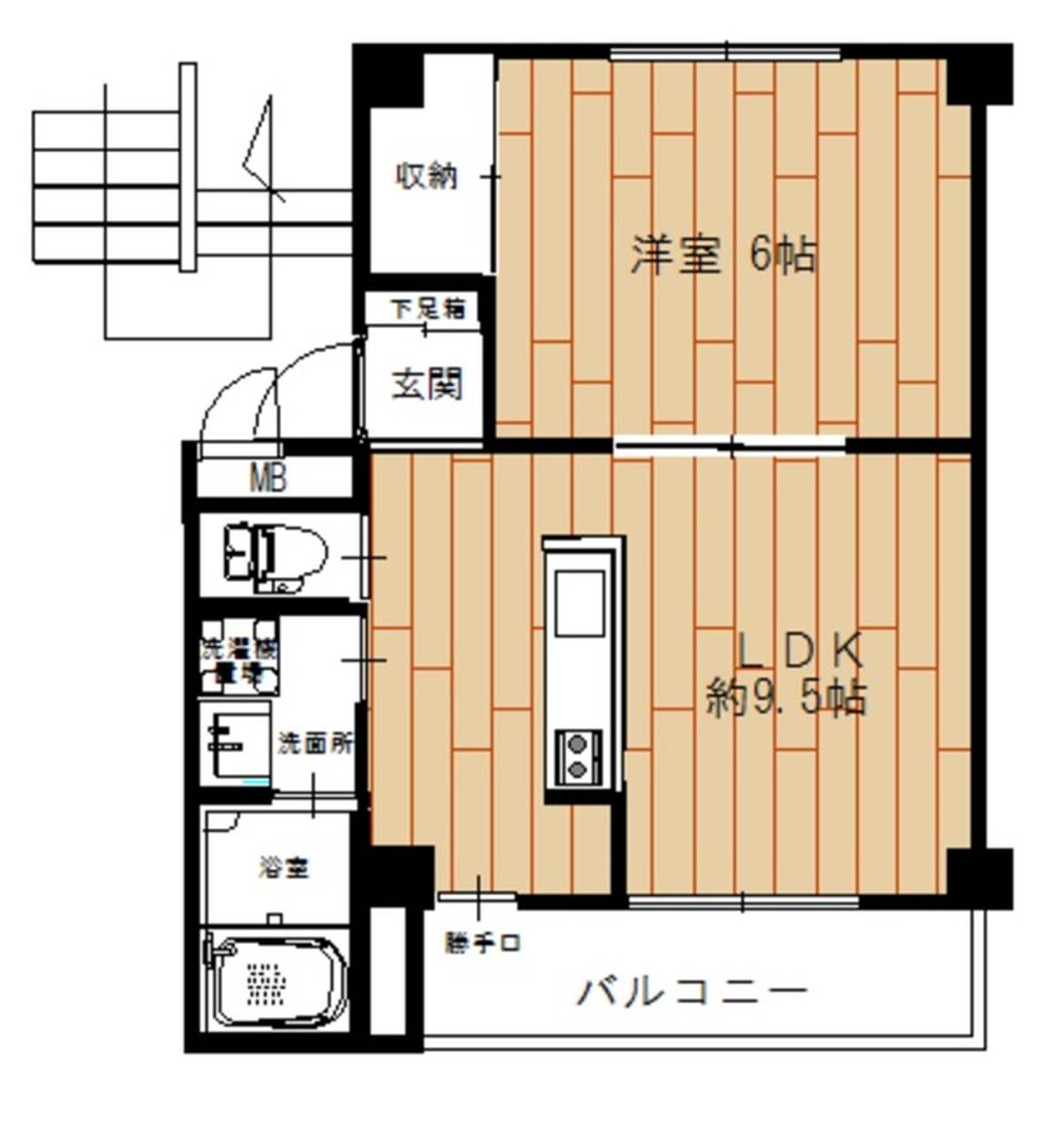 Planta 1LDK Village House Mabi Dai 2 em Kurashiki-shi