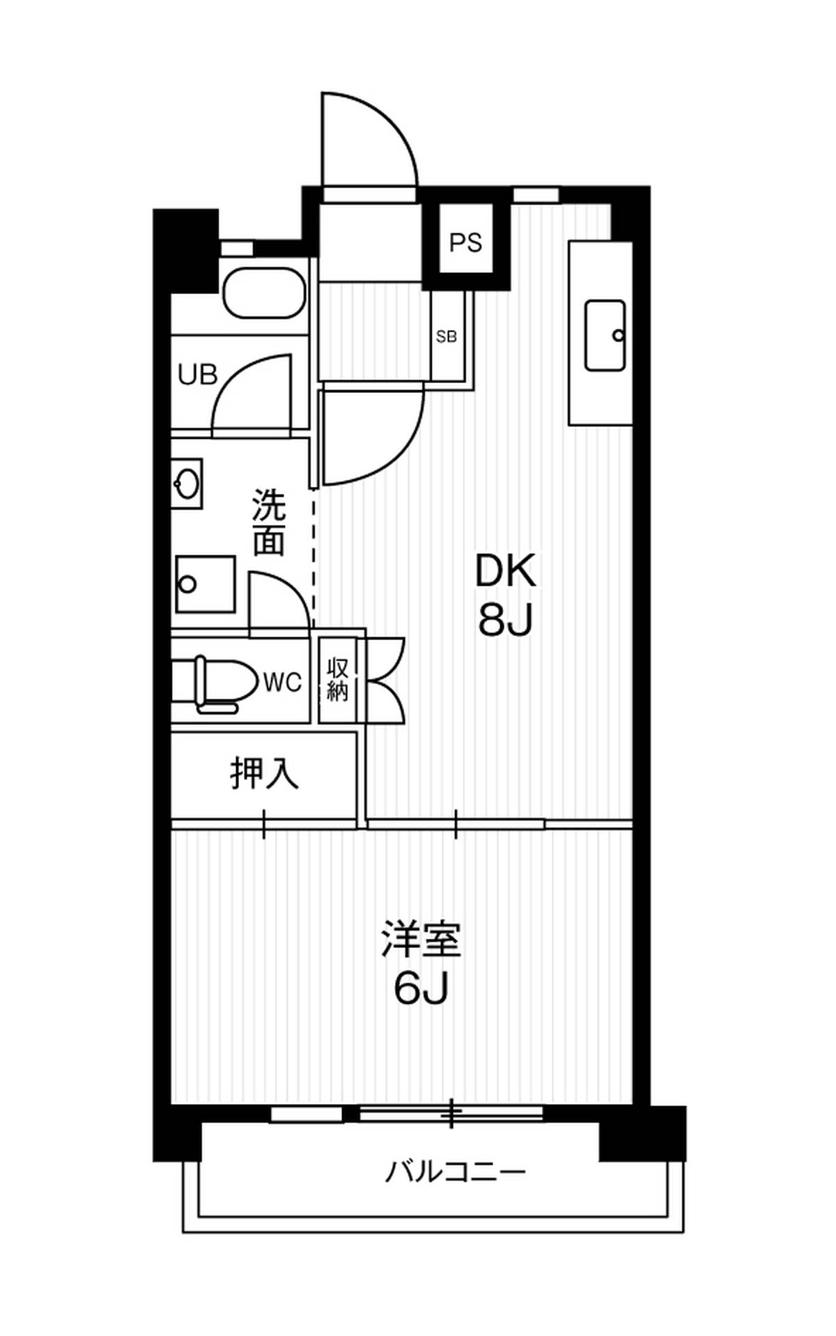 Sơ đồ phòng 1DK của Village House Naka ở Kakamigahara-shi