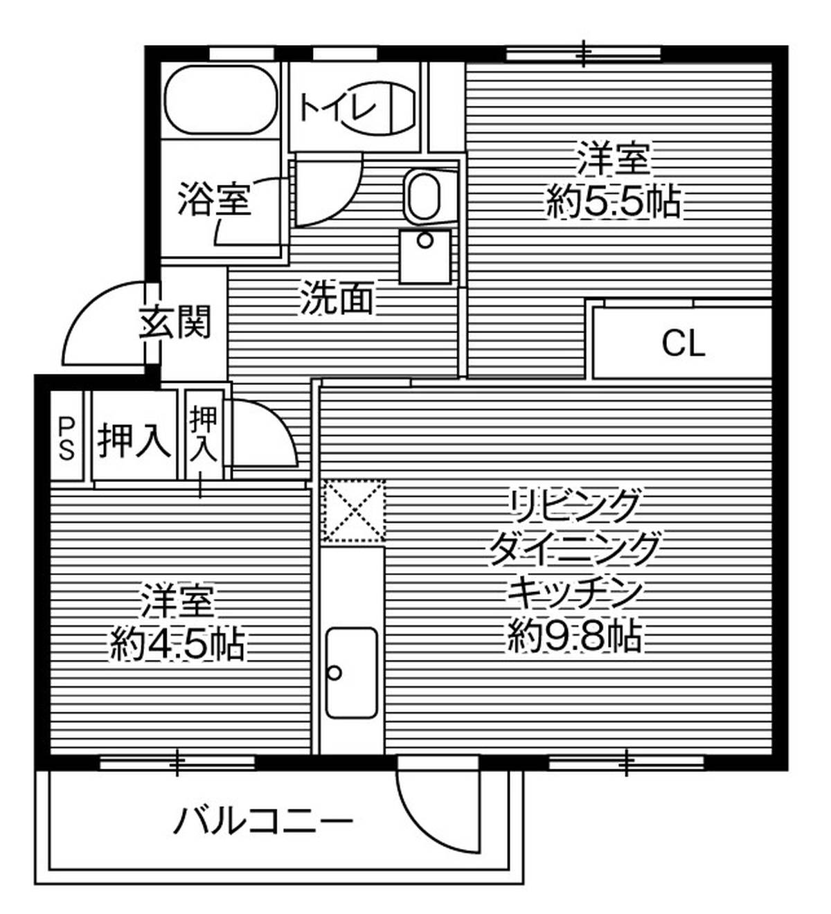 Sơ đồ phòng 2LDK của Village House Narutaki ở Wakayama-shi
