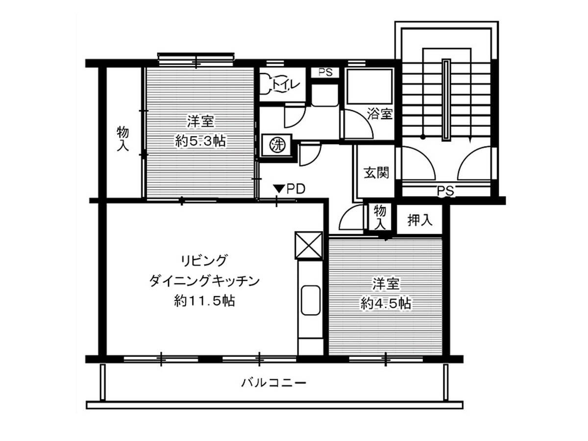 2LDK floorplan of Village House Sasagawa in Yokkaichi-shi