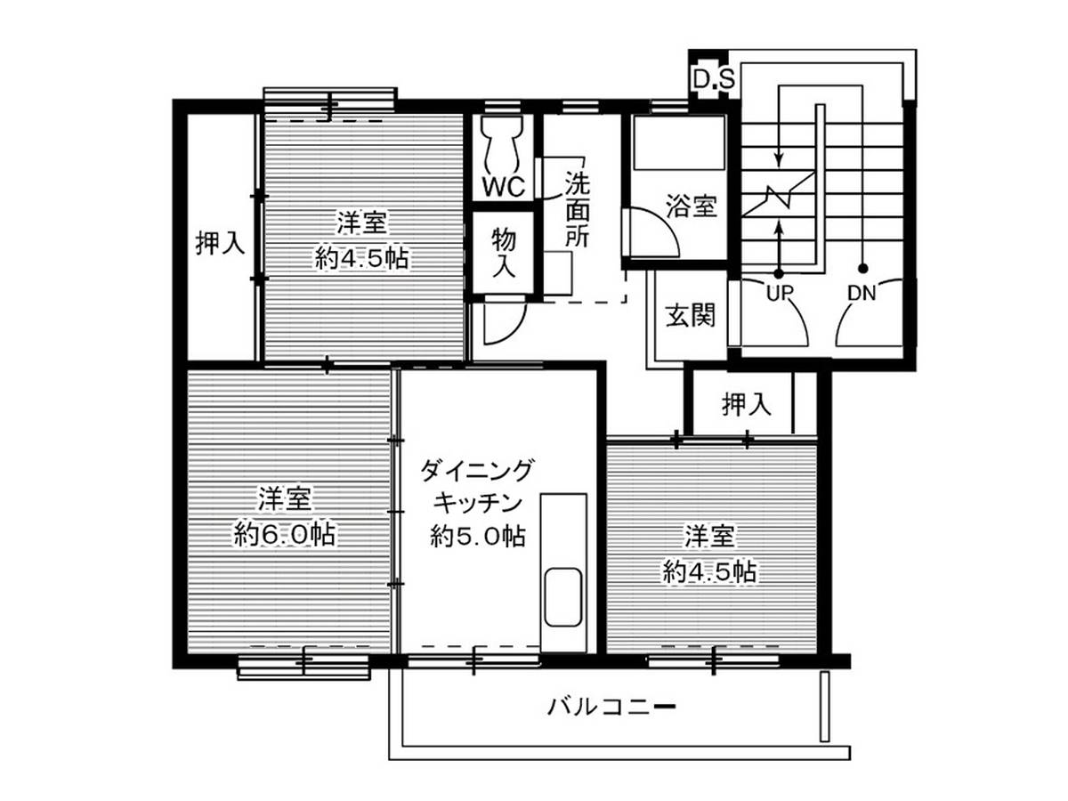 3DK floorplan of Village House Sasagawa in Yokkaichi-shi