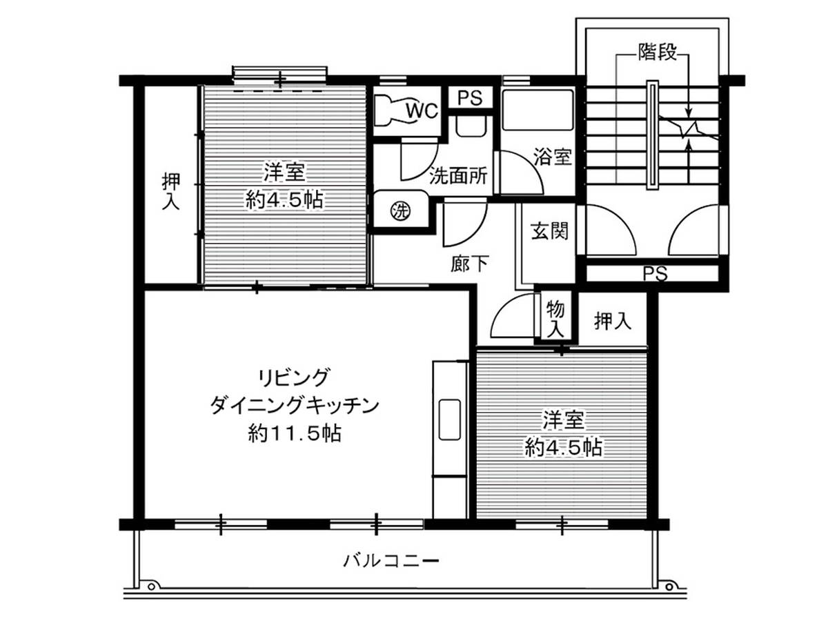 Yokkaichi-shi मा Village House Sasagawa को 2LDK फ्लोरप्लान