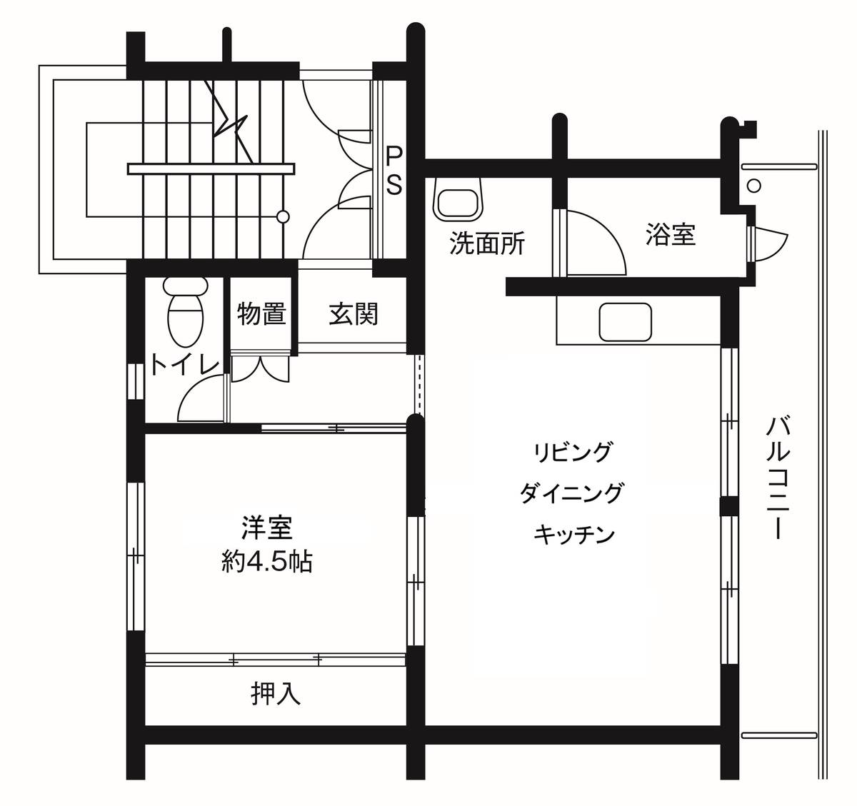 Sơ đồ phòng 1LDK của Village House Tsurugaya 5 Chome ở Miyagino-ku
