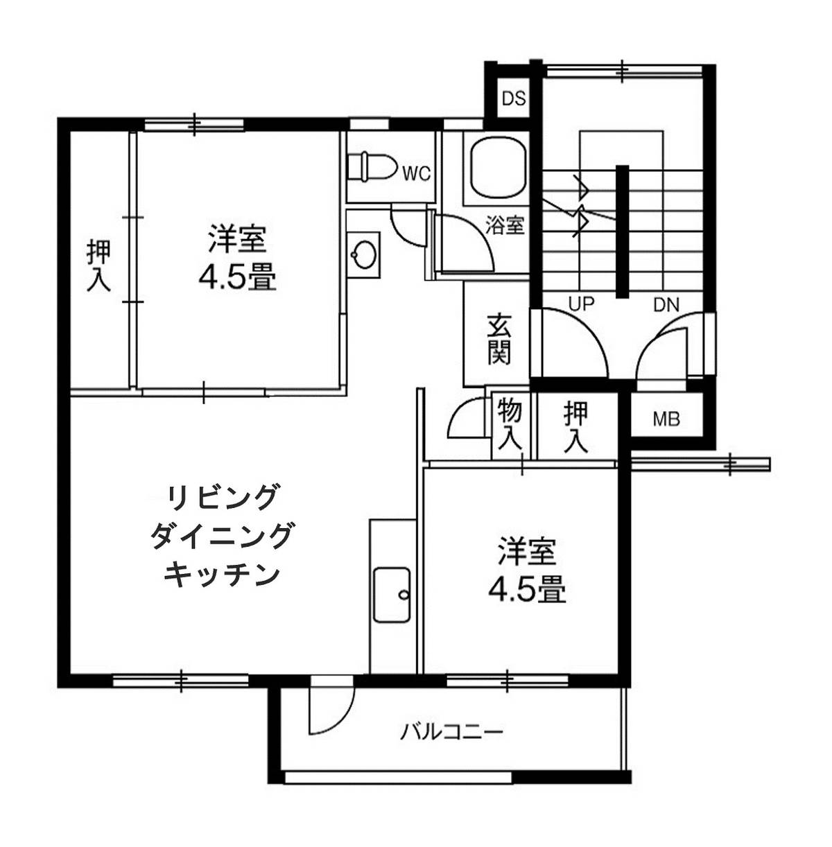 Sơ đồ phòng 3K của Village House Tsurugaya 2 Chome ở Miyagino-ku