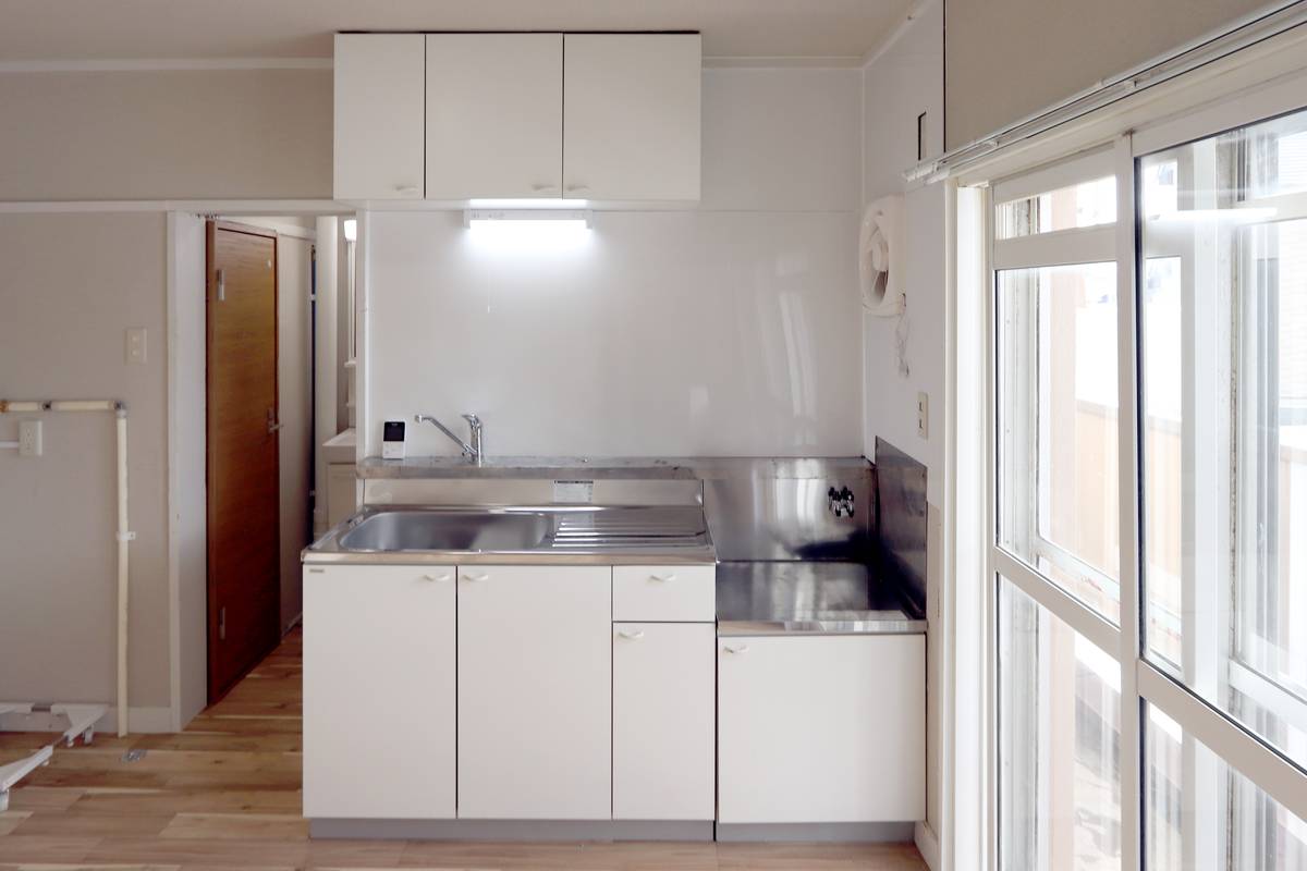 Khu vực bếp của Village House Itoi ở Tomakomai-shi