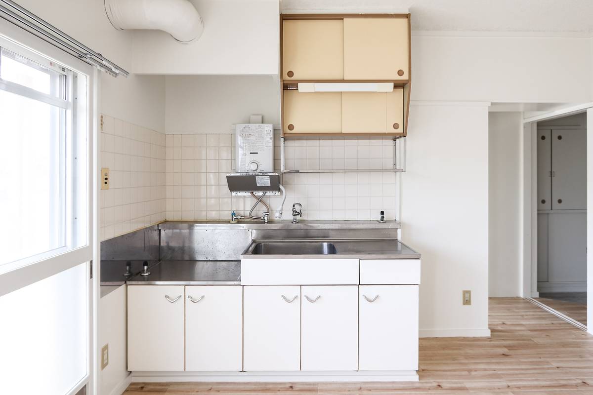 Khu vực bếp của Village House Ueda ở Iwaki-shi