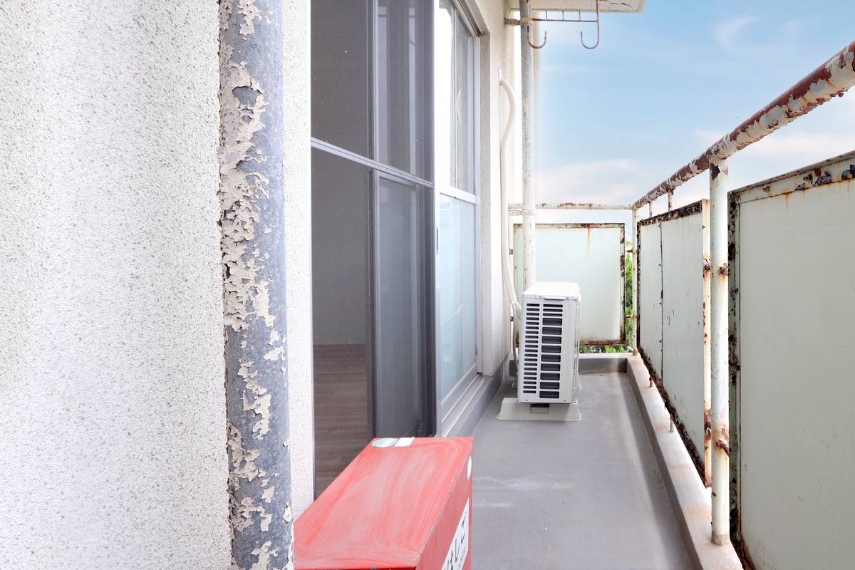 三次市ビレッジハウス願万地のバルコニー