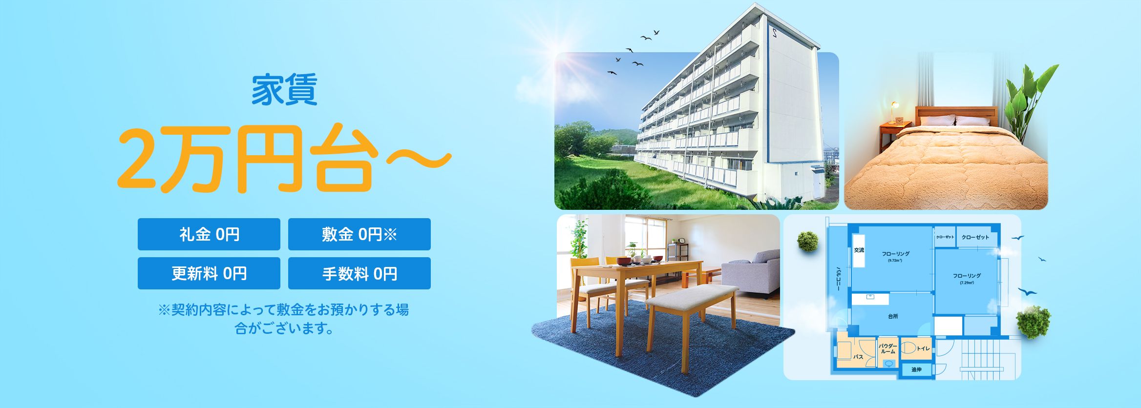 家賃２万円台から