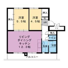 Sơ đồ phòng 2LDK của Village House Misono ở Mikasa-shi