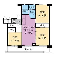 日高郡ビレッジハウス静内の間取り図3DK